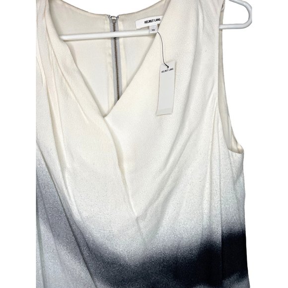 Helmut Lang Beam Shift Dress Sleeveless Hi-Low Midi 10 M Grey scale NWT - Picture 9 of 16